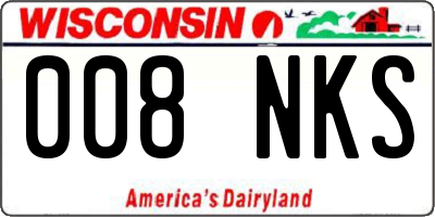 WI license plate 008NKS