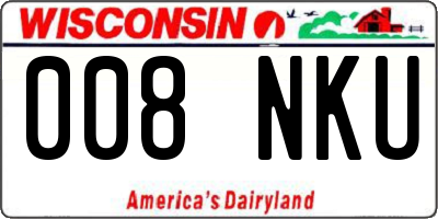 WI license plate 008NKU