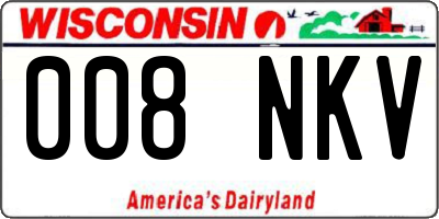 WI license plate 008NKV