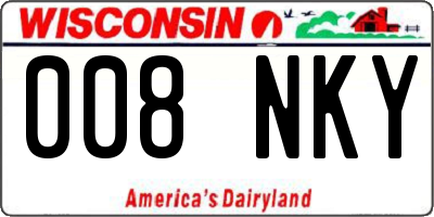 WI license plate 008NKY