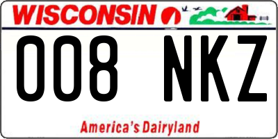 WI license plate 008NKZ