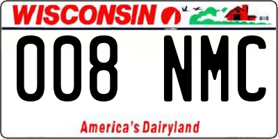 WI license plate 008NMC
