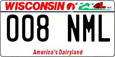 WI license plate 008NML