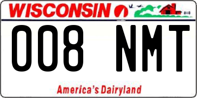 WI license plate 008NMT