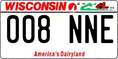 WI license plate 008NNE