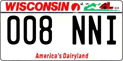 WI license plate 008NNI