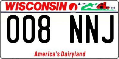 WI license plate 008NNJ