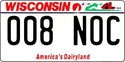 WI license plate 008NOC