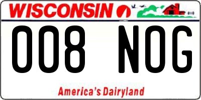 WI license plate 008NOG