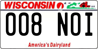 WI license plate 008NOI