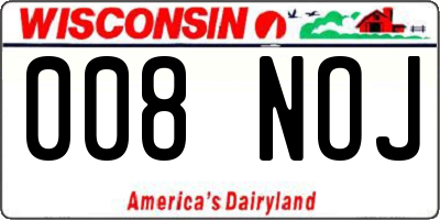 WI license plate 008NOJ