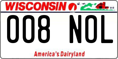 WI license plate 008NOL