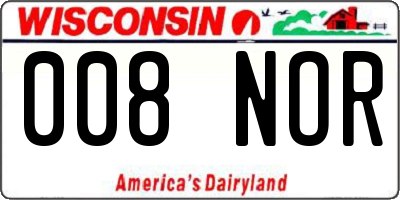 WI license plate 008NOR