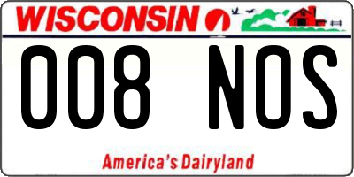 WI license plate 008NOS