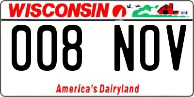 WI license plate 008NOV