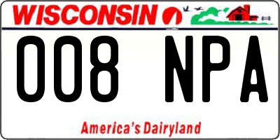 WI license plate 008NPA