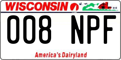 WI license plate 008NPF