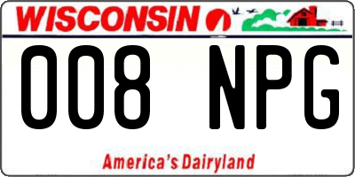 WI license plate 008NPG