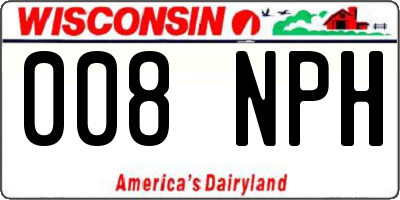 WI license plate 008NPH