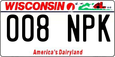 WI license plate 008NPK