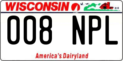 WI license plate 008NPL