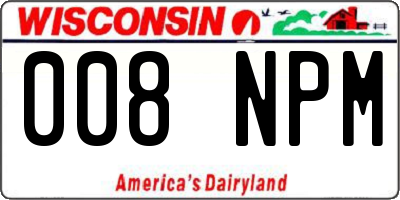 WI license plate 008NPM