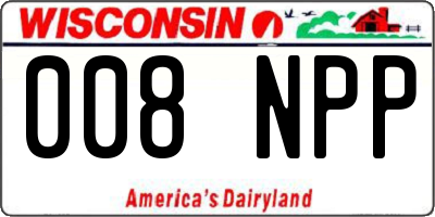 WI license plate 008NPP