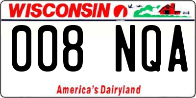 WI license plate 008NQA