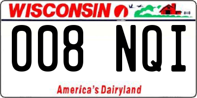 WI license plate 008NQI
