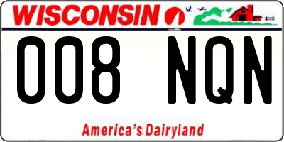 WI license plate 008NQN