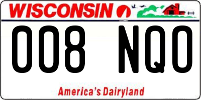 WI license plate 008NQO