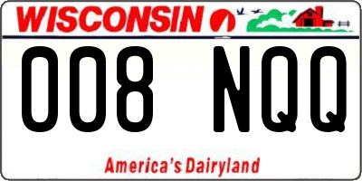 WI license plate 008NQQ
