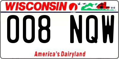 WI license plate 008NQW