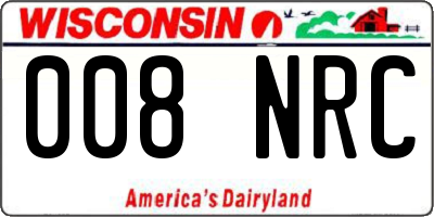 WI license plate 008NRC