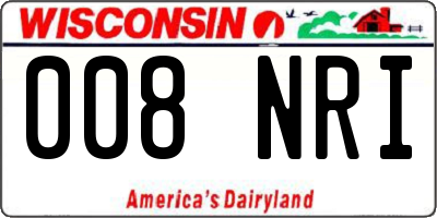 WI license plate 008NRI