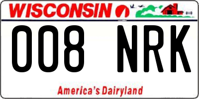 WI license plate 008NRK