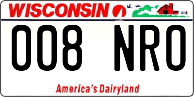 WI license plate 008NRO