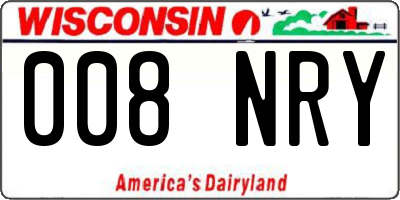 WI license plate 008NRY