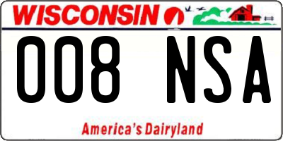 WI license plate 008NSA