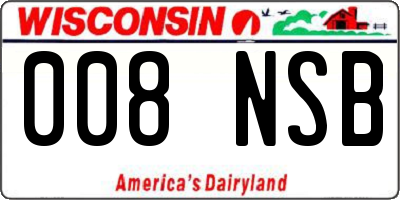 WI license plate 008NSB