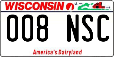 WI license plate 008NSC