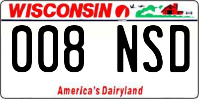 WI license plate 008NSD