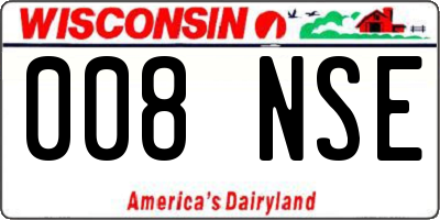 WI license plate 008NSE