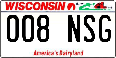 WI license plate 008NSG
