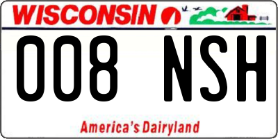 WI license plate 008NSH