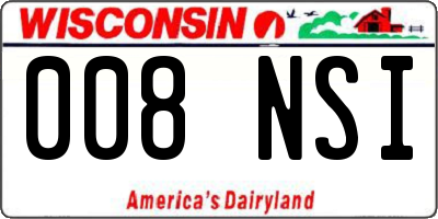 WI license plate 008NSI