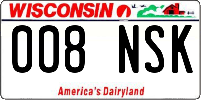WI license plate 008NSK