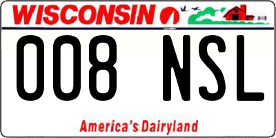 WI license plate 008NSL