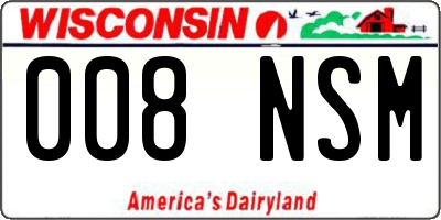 WI license plate 008NSM