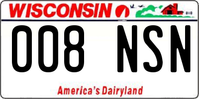 WI license plate 008NSN